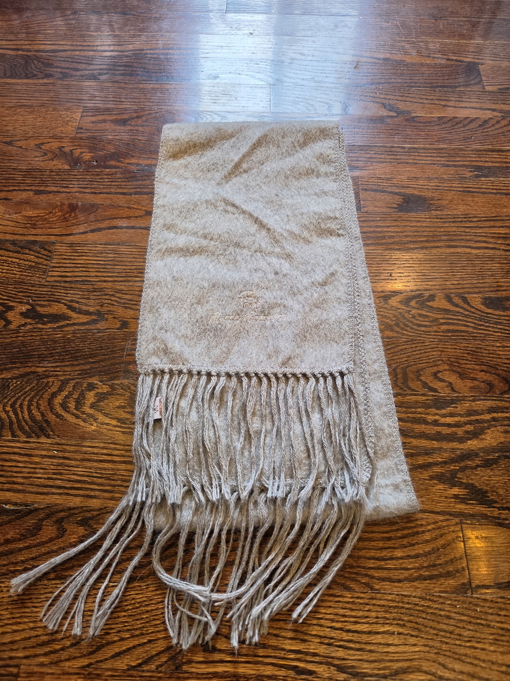 Alpaca Camargo gray alpaca wool fringed scarf or wrap